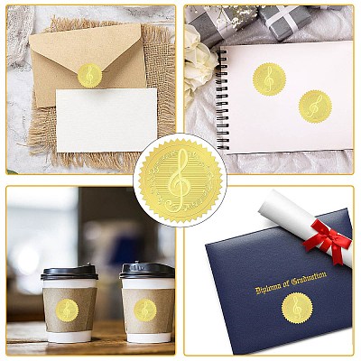 34 Sheets Self Adhesive Gold Foil Embossed Stickers DIY-WH0509-010-1