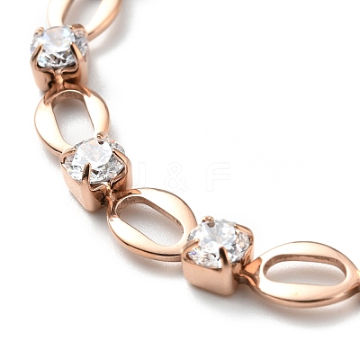 Crystal Cubic Zirconia Tennis Bracelet BJEW-E108-02RG-1