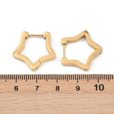 3304 Stainless Steel Star Hoop Earrings EJEW-P324-02G-1