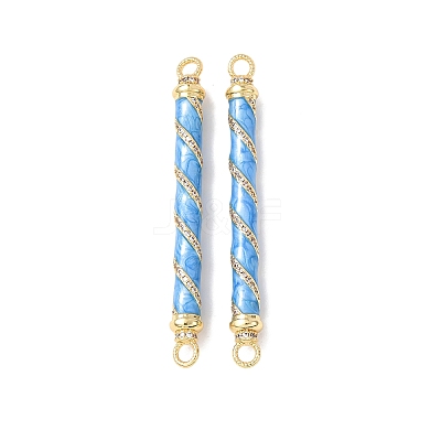 Brass Micro Pave Clear Cubic Zirconia Connector Charms KK-C143-50G-01-1