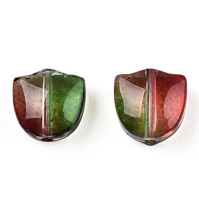 Two Tone Spray Painted Transparent Glass Beads X-GLAA-T022-26-B01-1