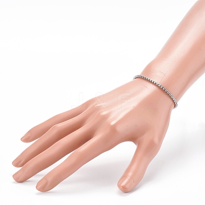 304 Stainless Steel Box Chain Bracelets BJEW-JB06194-01-1