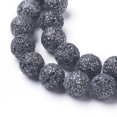 Natural Lava Rock Beads Strands G-F592-04A-8mm-1