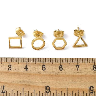 304 Stainless Steel Earrings Sets EJEW-S248-02G-1