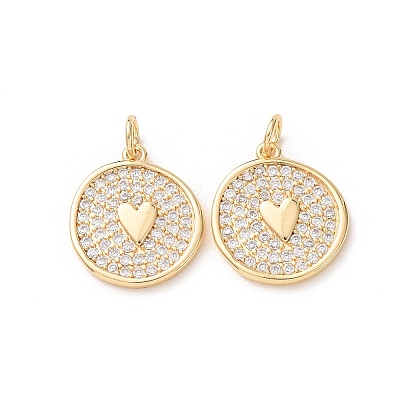Valentine's Day Brass Micro Pave Clear Cubic Zirconia Pendants KK-A304-24E-G-1