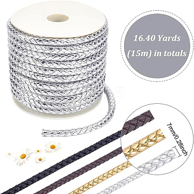 PU Imitation Leather Braided Cord WL-WH0003-14C-1