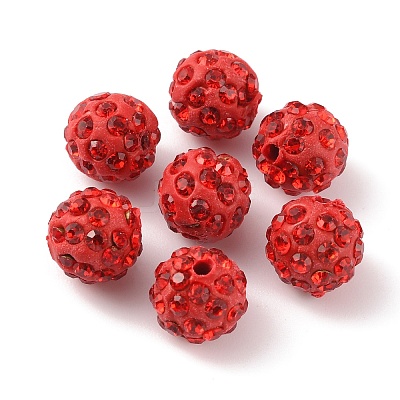 Polymer Clay Rhinestone Beads RB-WH0008-01A-1