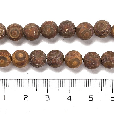 Natural Tibetan 3-Eye dZi Agate Beads Strands G-B079-C01-02-1