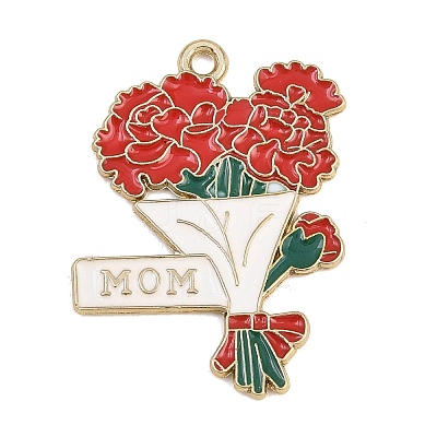 Mother's Day Alloy Enamel Pendants FIND-E054-04C-1