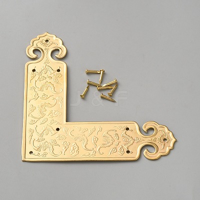 Brass Corner Protector for Cabinet Furniture KK-WH0062-239G-1