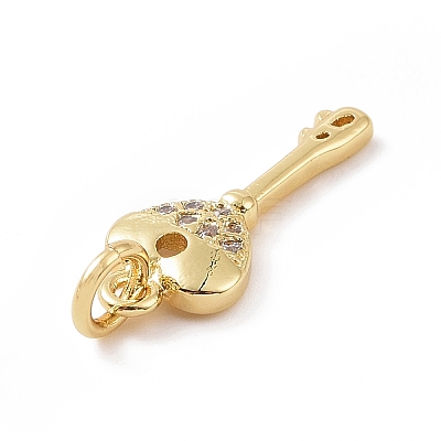 Brass Micro Pave Cubic Zirconia Pendants KK-C012-11G-1