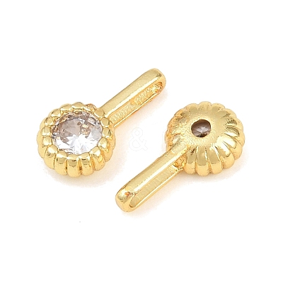 Brass Pave Cubic Zirconia Charms KK-K340-45G-02-1