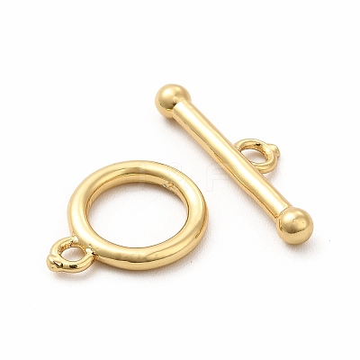 Rack Plating Eco-Friendly Brass Toggle Clasps KK-K165-36-1