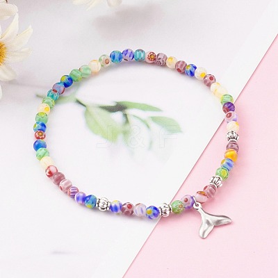 Charm Stretch Bracelets BJEW-JB05975-1