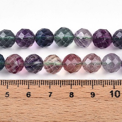 Natural Rainbow Fluorite Beads Strands G-S345-10mm-29-1