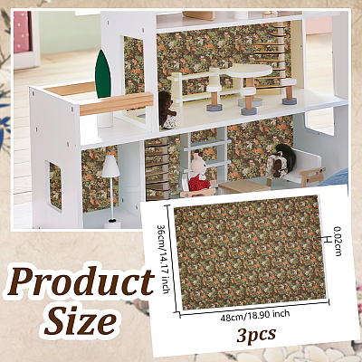 Mini Dollhouse Living Room Bedroom Wallpaper DIY-WH0504-841A-05-1