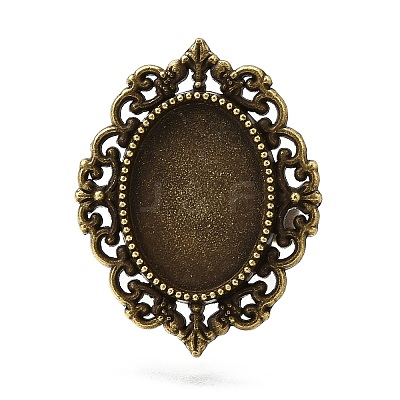 Vintage Adjustable Iron Finger Ring Components Alloy Cabochon Bezel Settings X-PALLOY-Q300-09AB-NR-1
