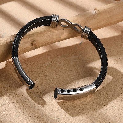 Braided Microfiber Leather Cord Bracelets for Men BJEW-Z081-07P-01-1