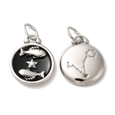 304 Stainless Steel Enamel Pendants STAS-A080-43P-05-1