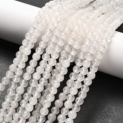 Natural White Jade Round Bead Strands X-G-P072-08-4mm-1