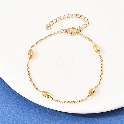 201 Stainless Steel Curb Chain Bracelets for Women BJEW-G767-01A-G-1