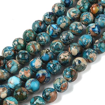 Dyed Natural Regalite/Imperial Jasper/Sea Sediment Jasper Beads Strands X-G-B124-C01-21-1
