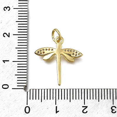 Brass Micro Pave Clear Cubic Zirconia Pendants ZIRC-I070-041G-1