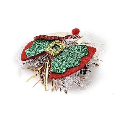 Christmas Theme Glitter Felt Fabric Alligator Hair Clip PHAR-U002-01D-1
