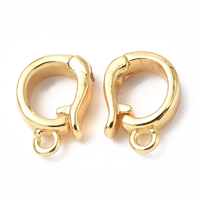 Brass Fold Over Clasps X-KK-P223-25G-1