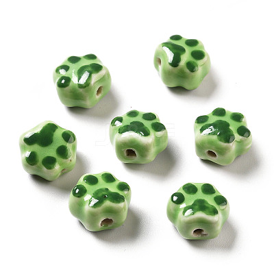 Handmade Printed Porcelain Beads X1-PORC-F005-02E-1