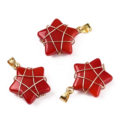 Lampwork Pendants GLAA-T023-06C-1