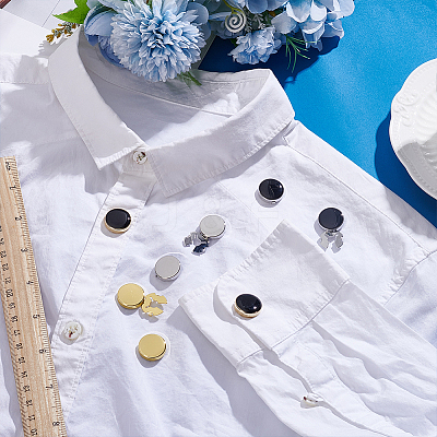 4 Pairs 4 Styles Brass Cufflinks BUTT-ME0001-04-1