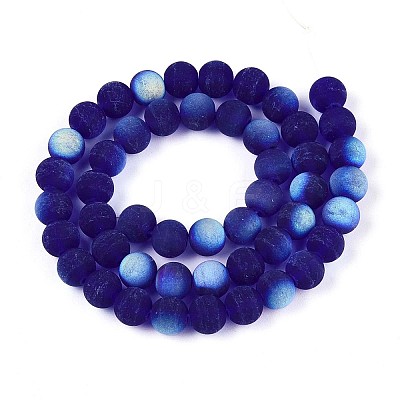 Frosted Transparent Glass Beads Strands LS-GLAA-T032-T8mm-MBB15-1