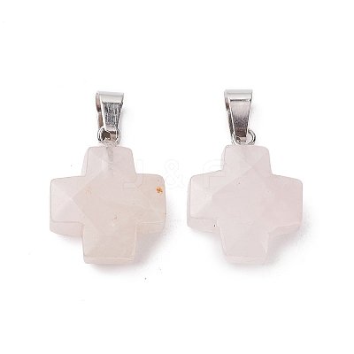 Natural Rose Quartz Pendants G-K359-02P-07-1
