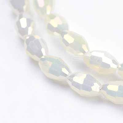 1 Strand Electroplate Glass Beads Strands X-EGLA-J013-4X6mm-F03-1