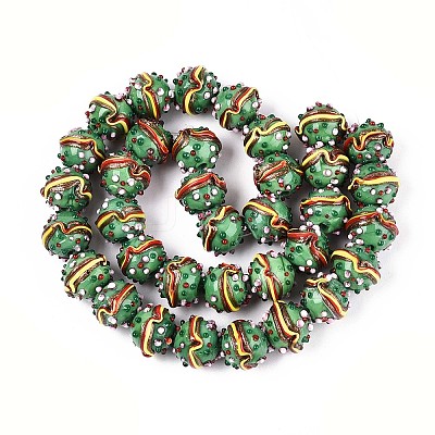 Handmade Lampwork Bumpy Beads LAMP-T022-05E-1