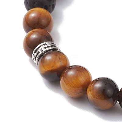 Round Natural Mixed Gemstone & Non-Magnetic Synthetic Hematite Beads Stretch Bracelets for Women BJEW-JB12759-1