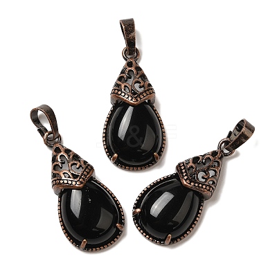Natural Obsidian Pendants G-H065-01R-23-1