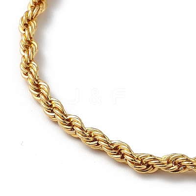 Rack Plating Brass Rope Chain Bracelet for Women BJEW-C020-11A-G-1