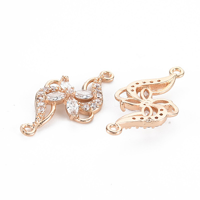 Rack Plating Brass Micro Pave Clear Cubic Zirconia Pendants X-KK-T060-23-RS-1