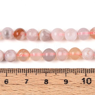 Natural Cherry Blossom Agate Beads Strands G-K310-C07-6mm-1