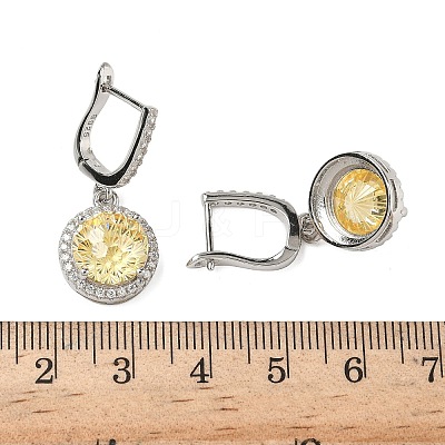 925 Sterling Silver Micro Pave Cubic Zirconia Hoop Earrings EJEW-B147-01B-04-1