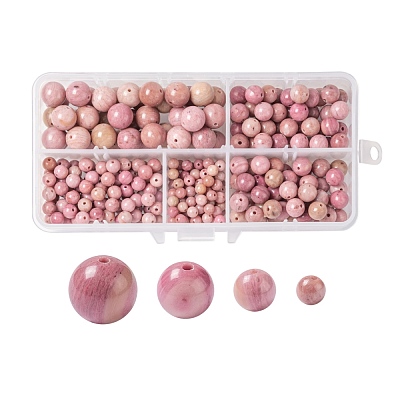 340Pcs 4 Sizes Natural Rhodochrosite Beads G-LS0001-26-1