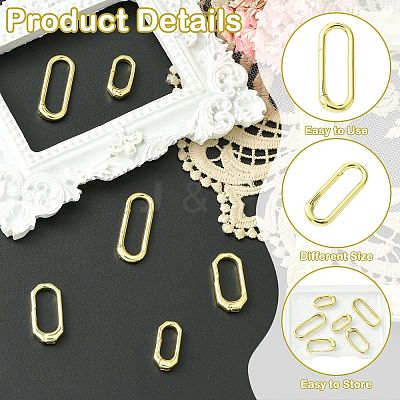 6Pcs 3 Styles Brass Spring Gate Rings KK-CJ0004-29-1