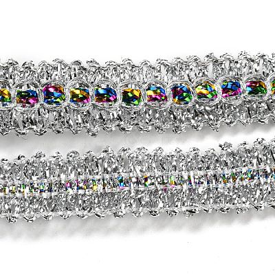 Polyester Glitter Lace Trim OCOR-K007-07B-1