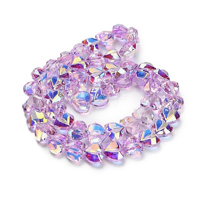 Electroplate Transparent Glass Beads Strands X-EGLA-B012-AB06-1
