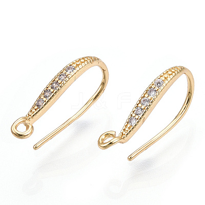 Brass Micro Pave Clear Cubic Zirconia Earring Hooks ZIRC-S068-002-NF-1