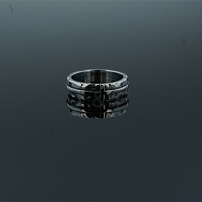 Retro 304 Stainless Steel Cross Finger Rings WG707A1-01-1