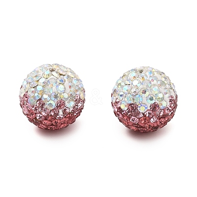 Gradient Color Design Polymer Clay Rhinestone Beads CLAY-NH0001-03G-1
