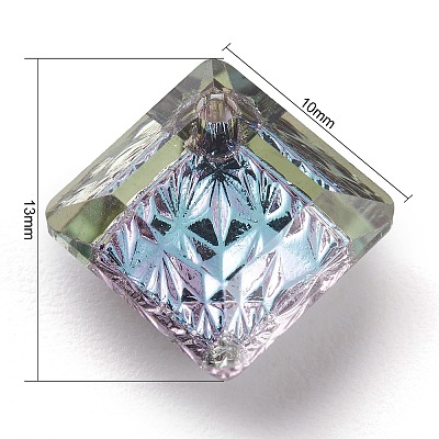 Embossed Glass Rhinestone Pendants GLAA-J101-03A-001VL-1